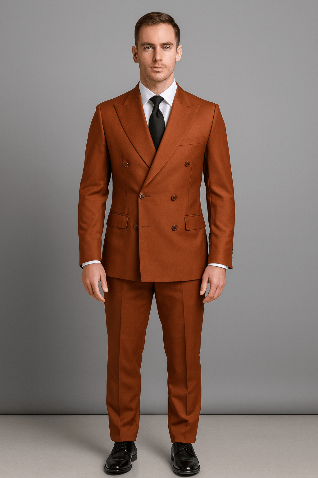 Vitali Suit – Men’s Double-Breasted Rust