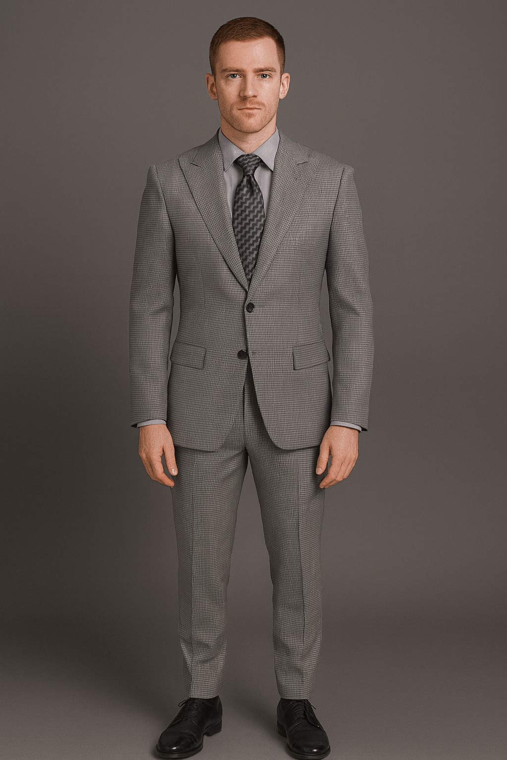 Vitali Suit – Men’s Micro-Check Modern Fit Charcoal