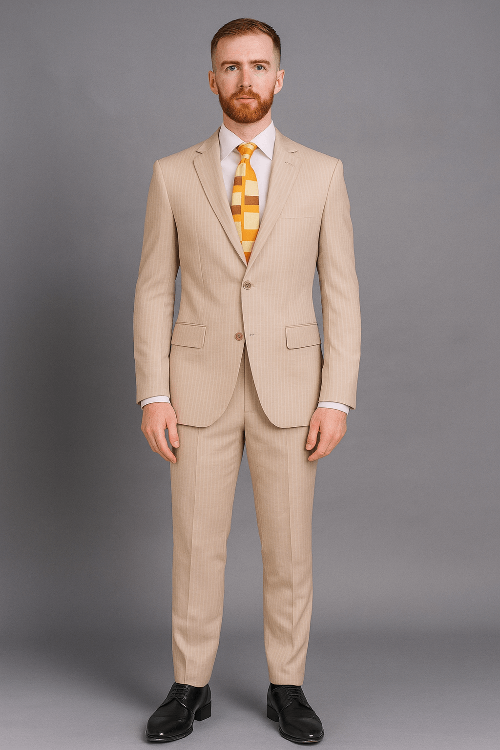 Vitali Suit – Men’s Beige Modern Fit Natural