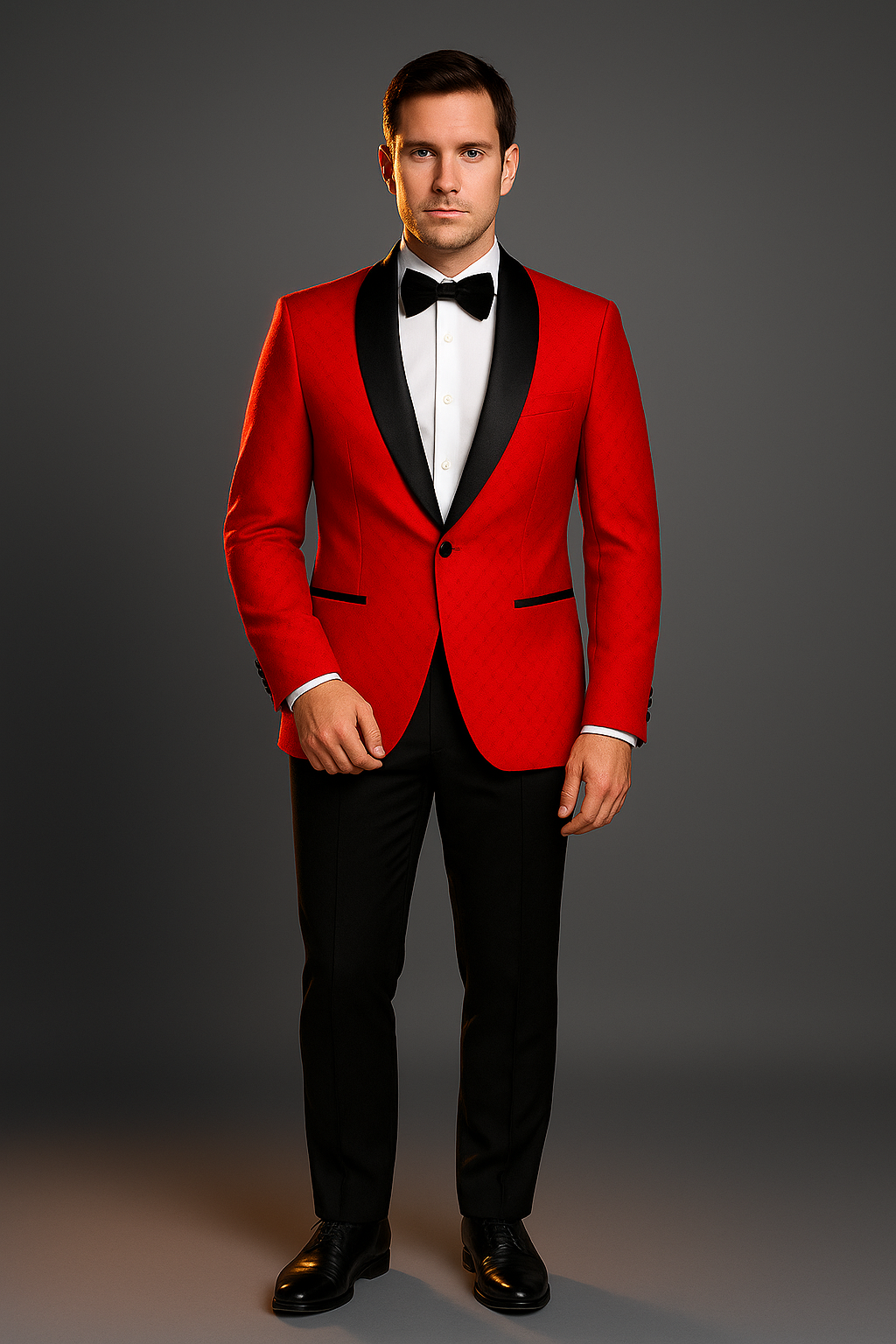 Vitali Tuxedo – Men’s Slim Fit Red & Black Shawl Lapel