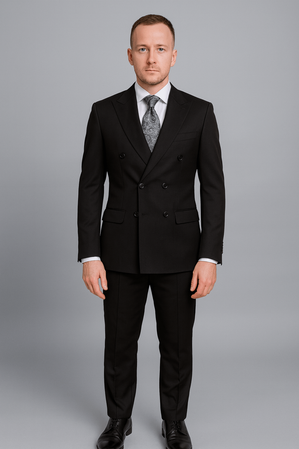Vitali Suit – Men’s Double-Breasted Black