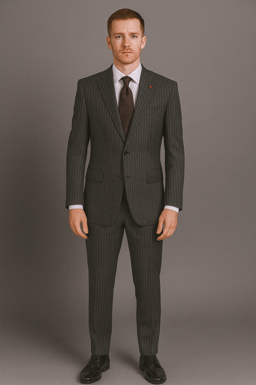 Vitali Suit – Men’s Pinstripe Modern Fit Charcoal