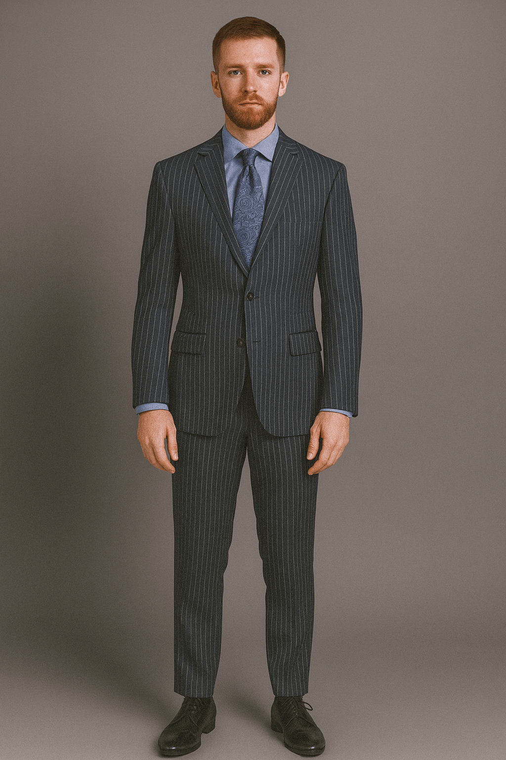 Vitali Suit – Men’s Pinstripe Modern Fit Navy