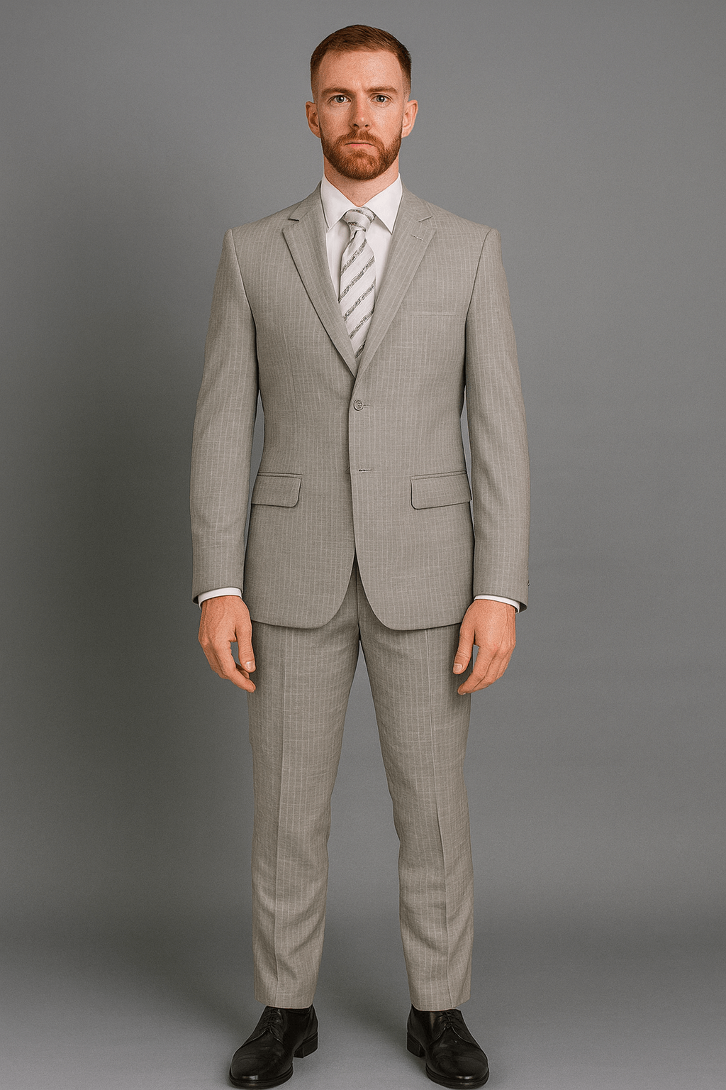 Vitali Suit – Men’s Light Grey Modern Fit Grey